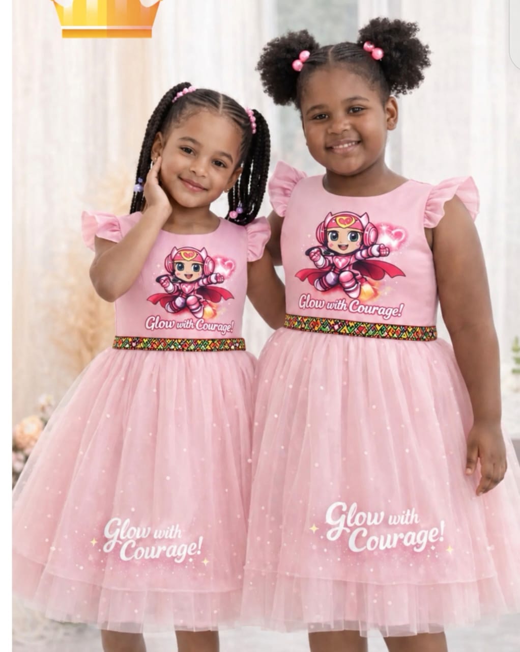Glow with Courage Girls Dress | ROBO GIRLS Superhero Tulle Dress
