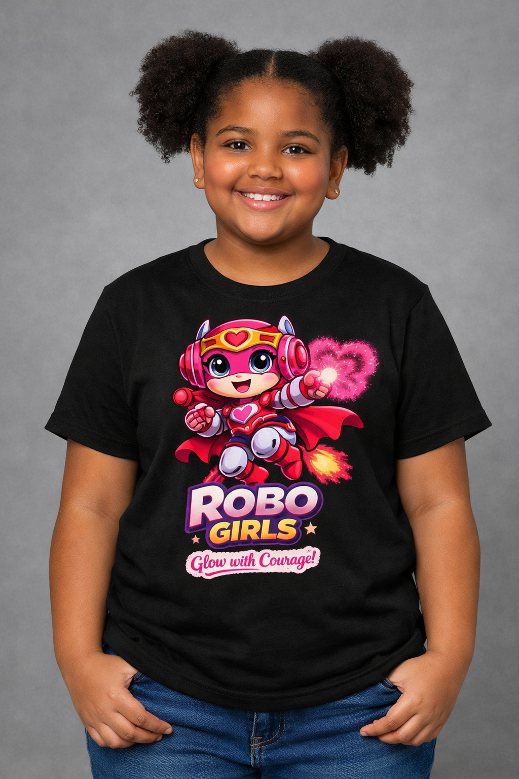 ROBO GIRLS Black Empowerment T‑shirt South Africa

Cotton empowerment tee with bold slogan

Inclusive girls fashion black T‑shirt – ROBO GIRLS brand