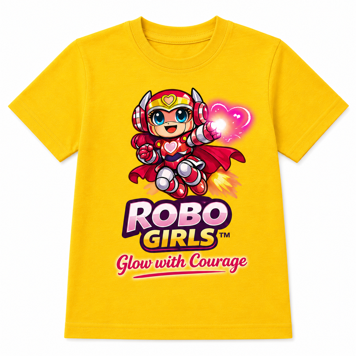 ROBO GIRLS Reach for the Stars Yellow T‑shirt South Africa

Bright yellow empowerment tee with mascot design

Girls cotton T‑shirt with motivational slogan